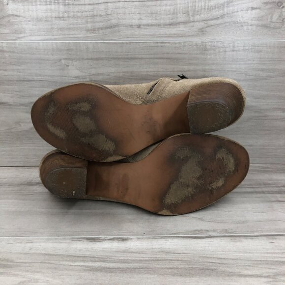 Madewell Booties Women's 9 The Billie Boot Tan Suede Zip Ankle Boot - Picture 9 of 10
